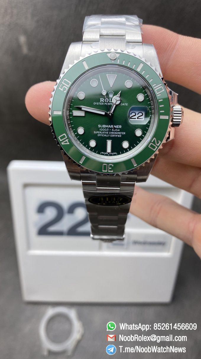 Clean Watch Rolex Submariner Date Hulk 116610LV Green Dial Green Ceramic Bezel 904L Steel Case Oyster Bracelet SA3135 Movement