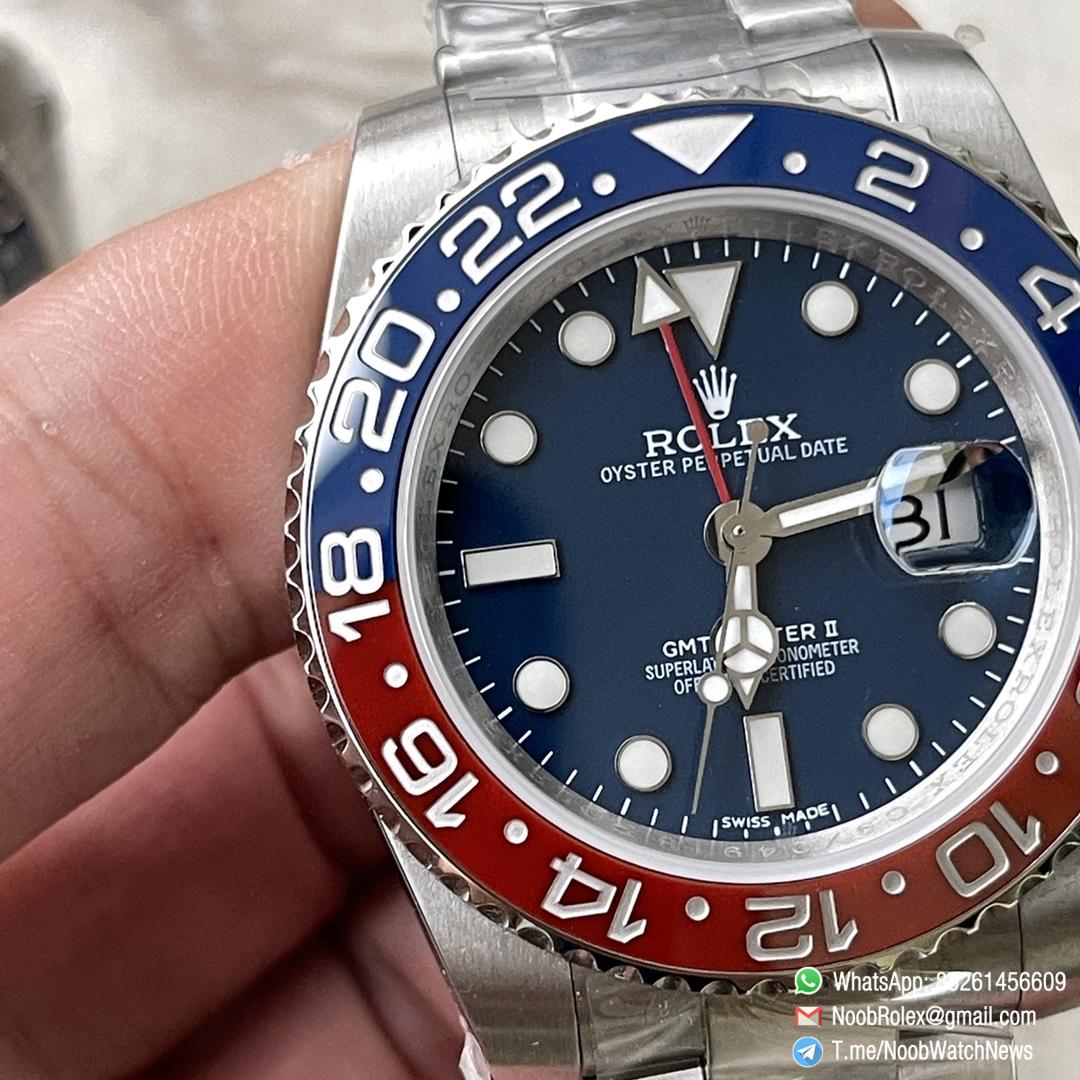 Clean Factory Rolex CF GMT Master II 126719BLRO Midnight Blue Dial Red Blue Ceramic Bezel 904L Oystersteel Oyster Bracelet SA3285 Movement 03