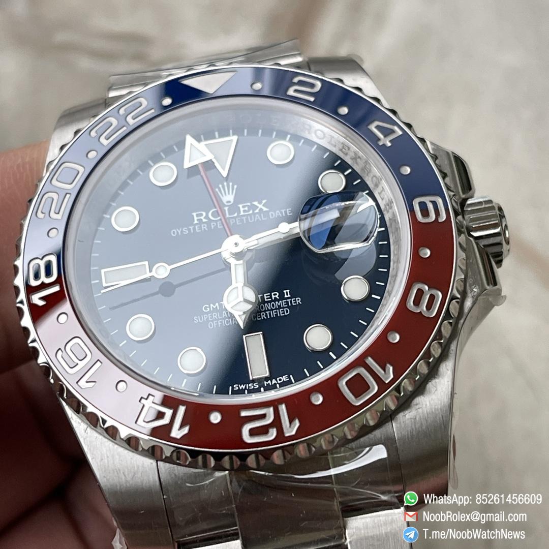 Clean Factory Rolex CF GMT Master II 126719BLRO Midnight Blue Dial Red Blue Ceramic Bezel 904L Oystersteel Oyster Bracelet SA3285 Movement 05