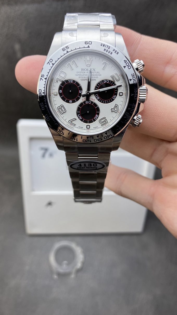 Offical Clean Factory Daytona Panda 116509 White Dial Nember Markers on 904L Steel Case Oyster Bracelet SA4130 Movement