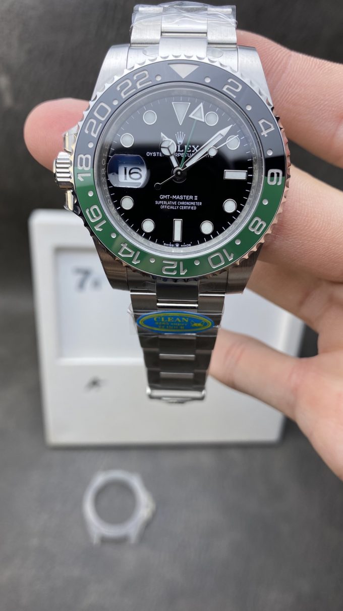 Clean Factory Rolex GMT Master II 126720VTNR Sprite Black Green Ceramic Beze Black Dial DD3285 Movement 904L Case Oyster Bracelet CHS