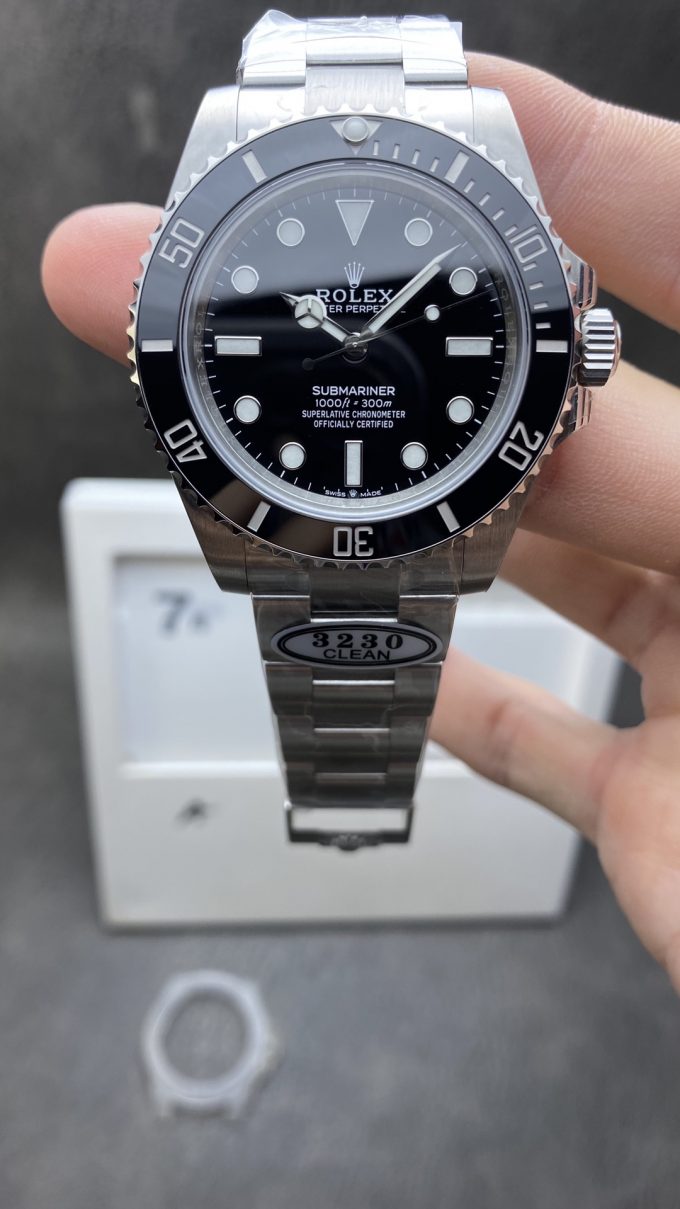 Clean Factory Submariner No Date 124060 41mm Black Dial 904L Steel CF Rolex Sub No Date Super Clone 3230 Movement