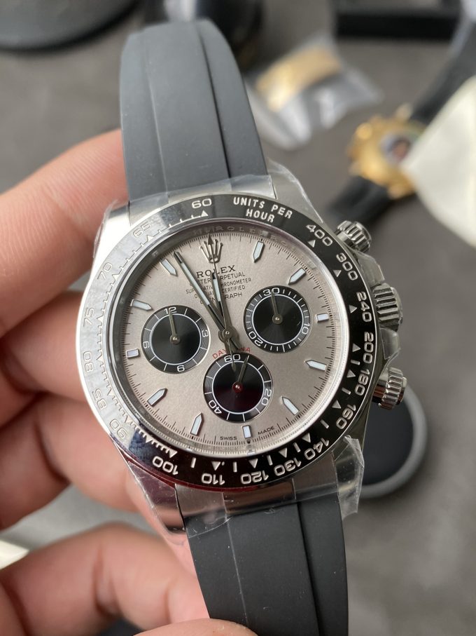 Clean Factory Watch Rolex Daytona 126519 Grey Dial 904L Stainless Steel Oysterflex Strap SH4131 Movement 72 Hours Power Reserve 01