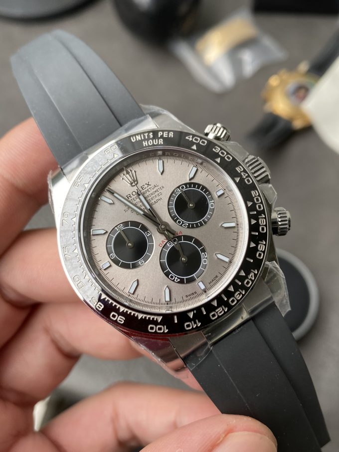 Clean Factory Watch Rolex Daytona 126519 Grey Dial 904L Stainless Steel Oysterflex Strap SH4131 Movement 72 Hours Power Reserve 02