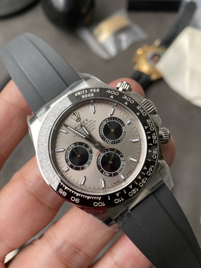 Clean Factory Watch Rolex Daytona 126519 Grey Dial 904L Stainless Steel Oysterflex Strap SH4131 Movement 72 Hours Power Reserve 03