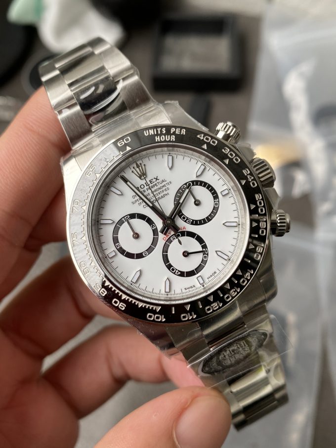 Clean Factory Watch Rolex Daytona Panda 126500LN White Dial Black Cerachrom Bezel 904L Oystersteel SH4131 Movement 03