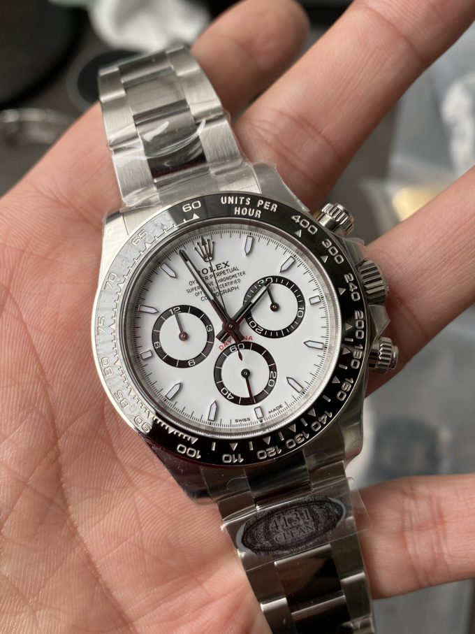 Clean Factory Watch Rolex Daytona Panda 126500LN White Dial Black Cerachrom Bezel 904L Oystersteel SH4131 Movement 04