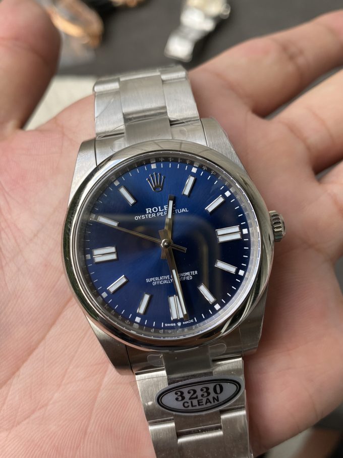 Clean Factory Rolex Oyster Perpetual 124300 Blue Dial 41mm CF OP 904L OysterSteel Case Bracelet VR3230 Movement 04