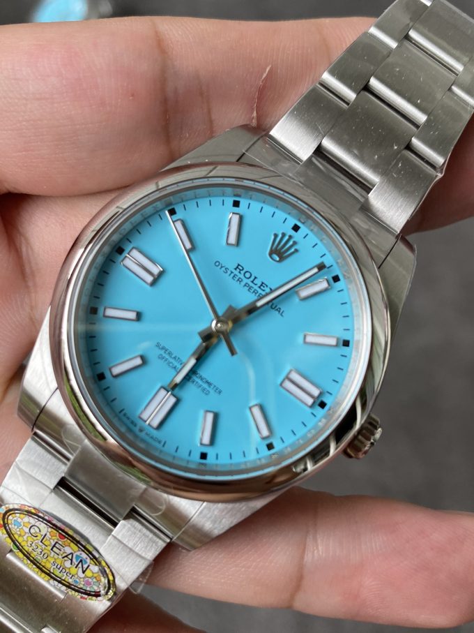 Clean Factory Rolex Oyster Perpetual 124300 CF OP 41mm 904L Steel Tiffany Blue Dial VR3230 Movement 04