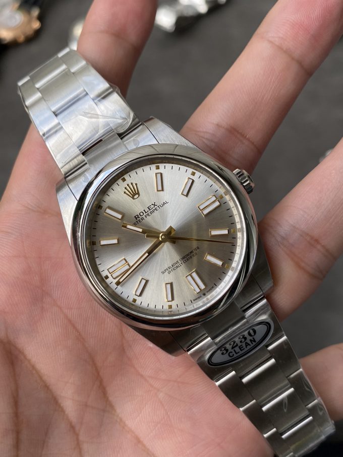 Clean Factory Rolex Oyster Perpetual 124300 CP OP 41mm Silver Dial 904L Steel VR3230 Movement 02