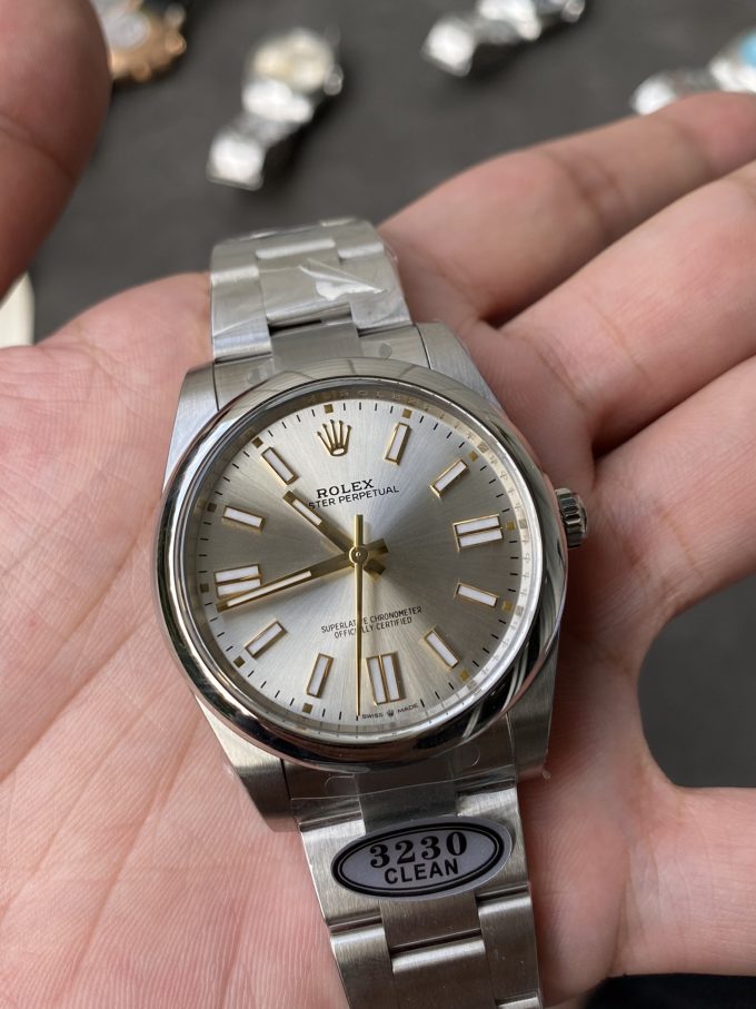 Clean Factory Rolex Oyster Perpetual 124300 CP OP 41mm Silver Dial 904L Steel VR3230 Movement 03