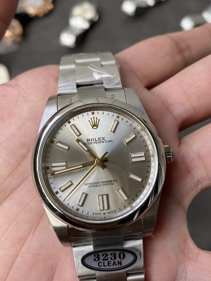 Clean Factory Rolex Oyster Perpetual 124300 CP OP 41mm Silver Dial 904L Steel VR3230 Movement 04