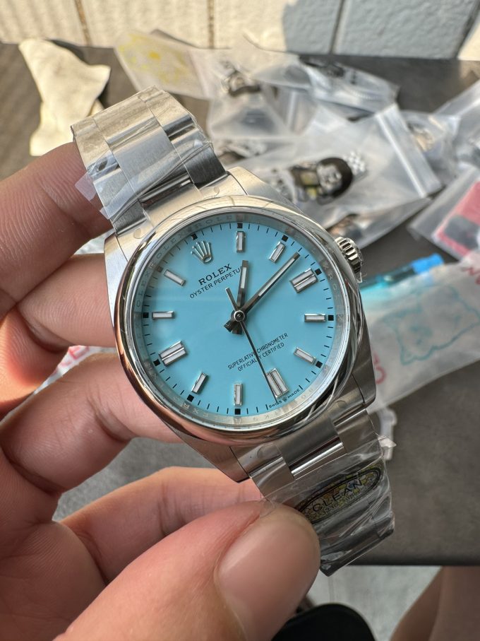 Clean Factory Rolex Oyster Perpetual 126000 36mm Tiffany Blue Dial 904L Steel VR3230 CF OP 03