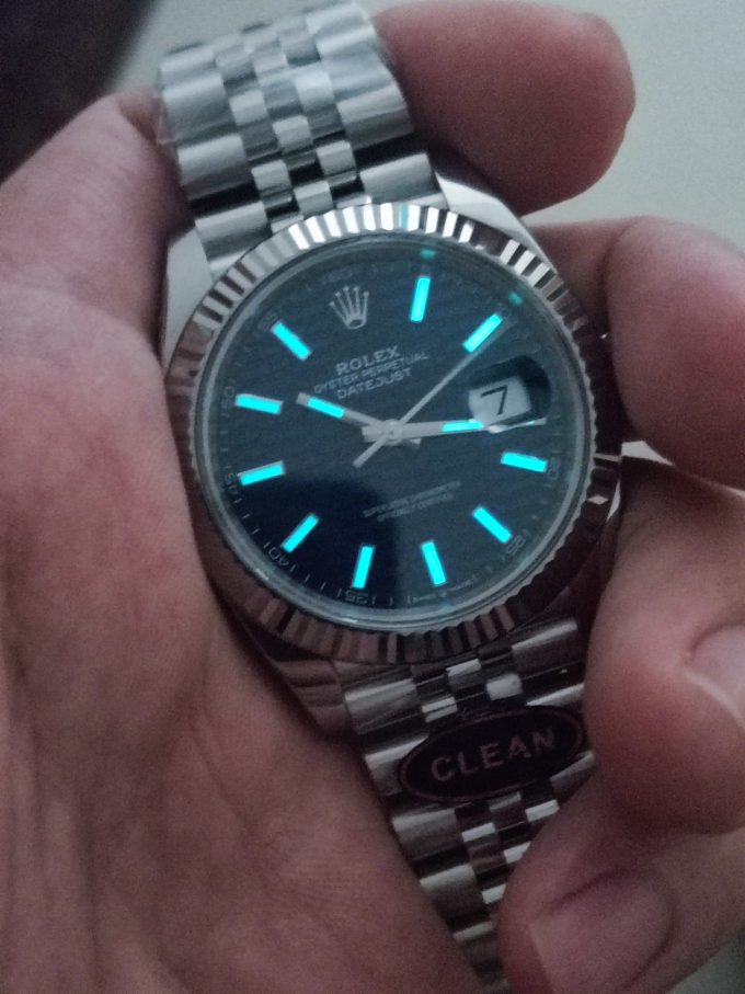 Clean Factory Rolex DateJust 41 126334 Bright Blue Fluted Motif Dial on Jubilee Bracelet Superclone 3235 Movement 05