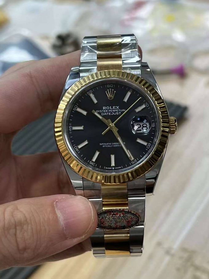 Clean Factory Datejust 41mm 126333 Black Dial Yellow Gold Bezel 904L Steel Two Tone Oyster Bracelet SH3235 Movement 00