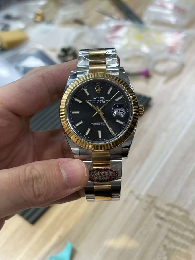 Clean Factory Datejust 41mm 126333 Black Dial Yellow Gold Bezel 904L Steel Two Tone Oyster Bracelet SH3235 Movement 01