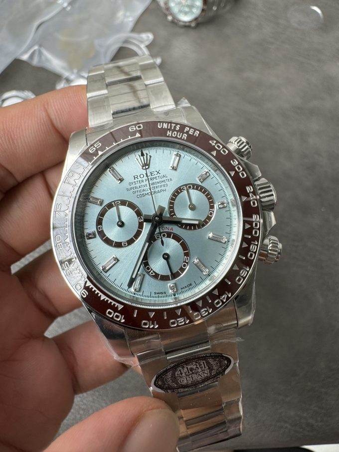 Clean Factory Daytona 126506 ICE Blue Dial With Diamonds Markers Brown Ceramic Bezel SH4131 Movement 72 Hours PR 08