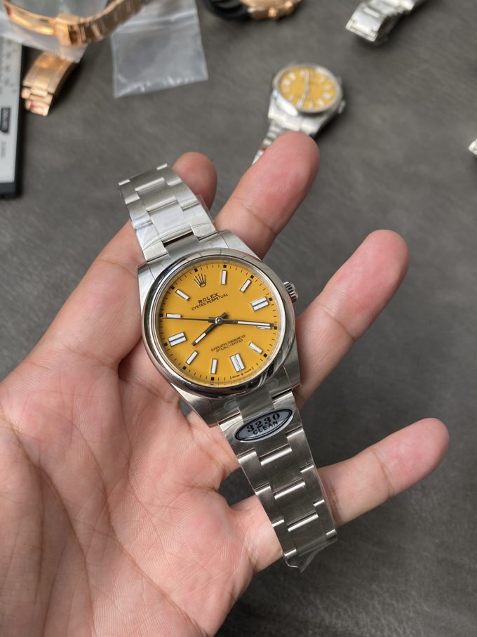 Clean Factory Rolex Oyster Perpetual 126000 36mm Yellow Dial 904L Steel VR3230 Movement 01