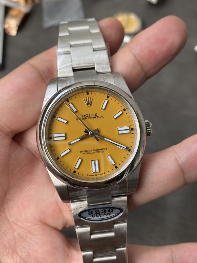 Clean Factory Rolex Oyster Perpetual 126000 36mm Yellow Dial 904L Steel VR3230 Movement 02