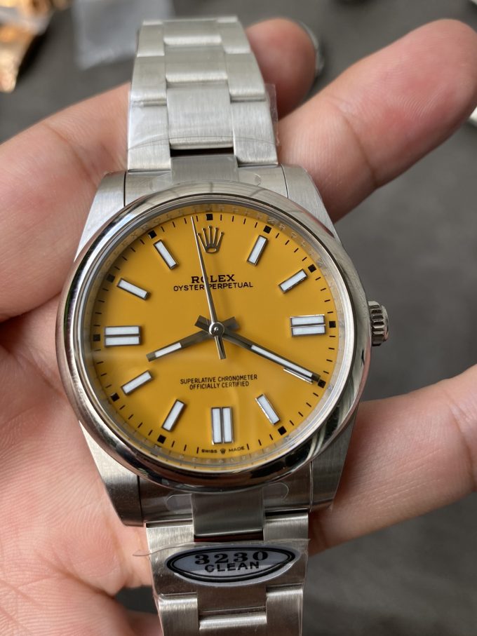 Clean Factory Rolex Oyster Perpetual 126000 36mm Yellow Dial 904L Steel VR3230 Movement 03