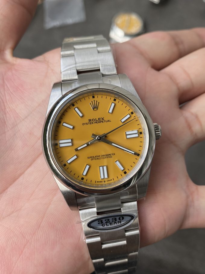 Clean Factory Rolex Oyster Perpetual 126000 36mm Yellow Dial 904L Steel VR3230 Movement 04