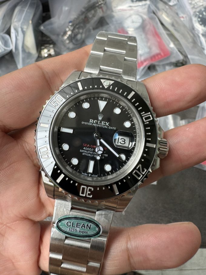 Clean Factory Rolex Sea Dweller 126600 Single Red 904L Steel Case and Bracelet SH3235 Movement 04