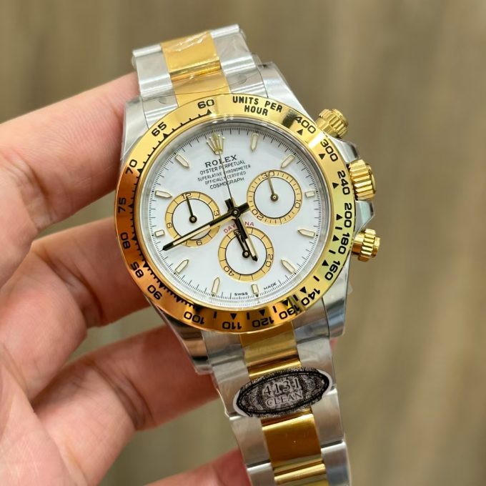 Clean Factory Daytona 126503 Two Tone Yellow Gold Steel Bracelet White Dial with Gold Eye Sub Dial SH4131 Movement 02