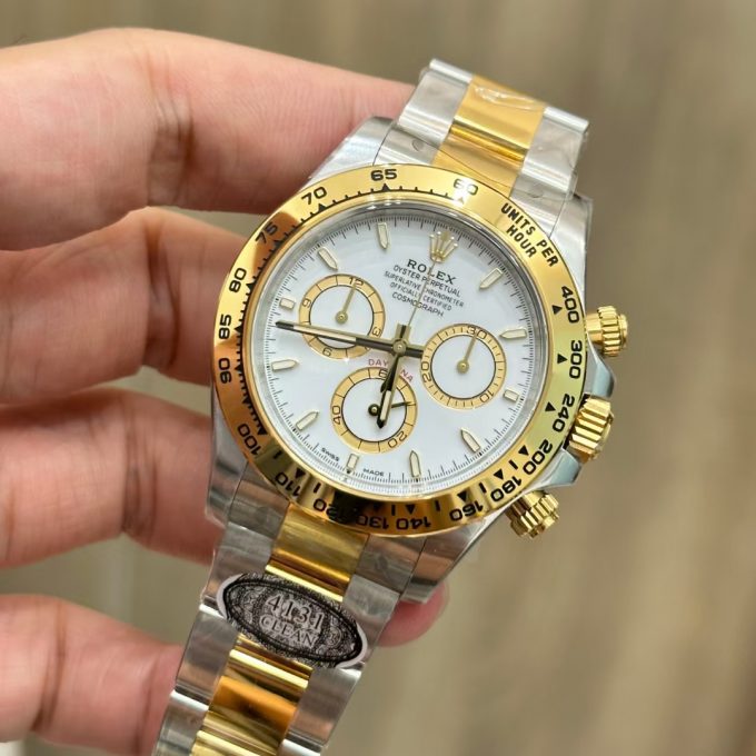 Clean Factory Daytona 126503 Two Tone Yellow Gold Steel Bracelet White Dial with Gold Eye Sub Dial SH4131 Movement 03