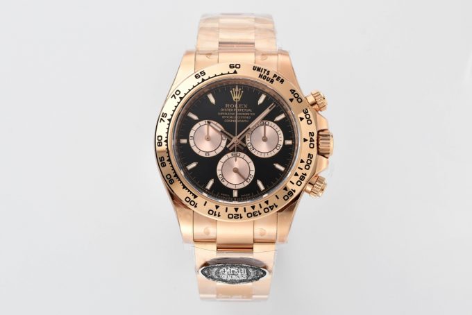 Clean Factory Rolex Daytona 126505 Rose Gold Case Bracelet Black Dial with Rose Gold Sub Dial SH4131 Movement 01