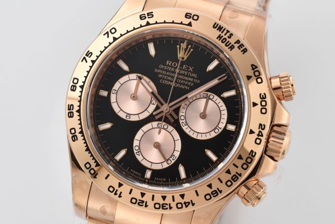 Clean Factory Rolex Daytona 126505 Rose Gold Case Bracelet Black Dial with Rose Gold Sub Dial SH4131 Movement 02