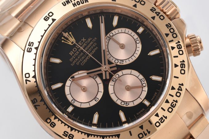 Clean Factory Rolex Daytona 126505 Rose Gold Case Bracelet Black Dial with Rose Gold Sub Dial SH4131 Movement 03